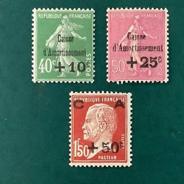 Frankrijk 1929 - Aflossingsfonds III - MNH - Yvert 253/255, Timbres & Monnaies, Timbres | Europe | France
