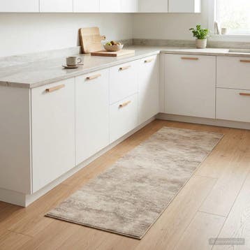 vidaXL Keuken Tapijt Beige beton 150 x 45 cm 100% Polyamide, Jardin & Terrasse, Verzenden