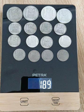 Frankrijk. Lot de 12 monnaies en argent (10 Francs et 20