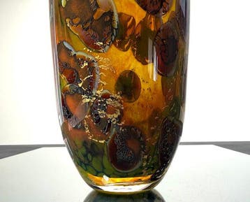 Maxence Parot - Vaas - Unieke vaas, kleuren en goud - Glas