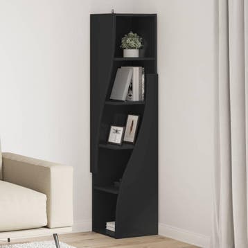 vidaXL Hoekkast 32x32x140cm Bewerkt hout Zwart, Huis en Inrichting, Kasten | Overige, Verzenden, Nieuw