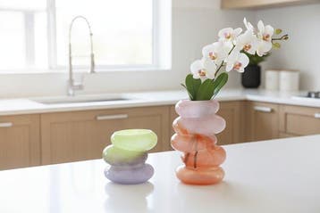Cloudnola - Vase - Lot de 2 vases en verre soufflé à la main