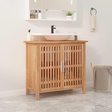 vidaXL Wastafelkast 66x29x61,5 cm massief walnotenhout, Huis en Inrichting, Kasten | Overige, Verzenden, Nieuw