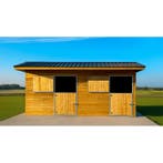 Ecurie en bois pour chevaux 6x3m + avancée supplémentaire de, Neuf