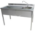 Rvs cheftafel zonder bodemschap 1900x700x900 mm (spoelbak re, Verzenden