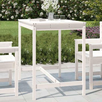 vidaXL Tuintafel 121x82,5x110 cm massief grenenhout wit, Verzenden, Nieuw