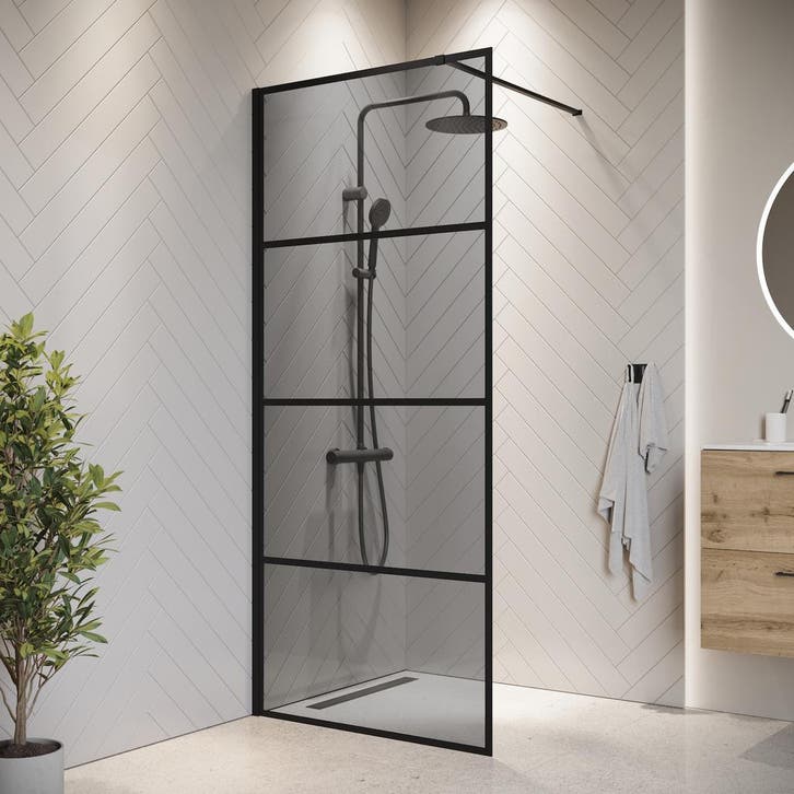 Douchewand Essos 70 x 200 cm Zwart – Inloopdouche 8 mm, Bricolage & Construction, Sanitaire, Envoi