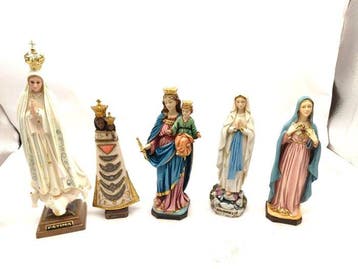sculptuur, Lotto di 5 statue Madonna di Fatima, Maria