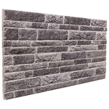 vidaXL Wandpanelen 10 st 100 x 50 cm Antraciet EPS-schuim, Verzenden