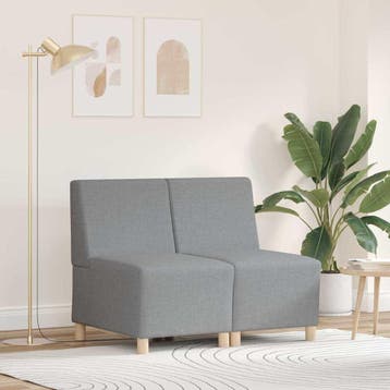 vidaXL Modulaire Sofa Eenheid Armless 2 st Lichtgrijs Stof, Verzenden
