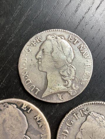 Frankrijk. Louis XV (1715-1774). Ecu 1747/1771 (3 munten)