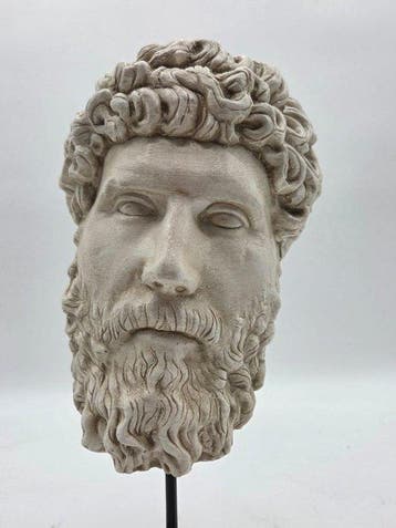 sculptuur, Testa di Lucio Vero - 36 cm - marmerpoeder