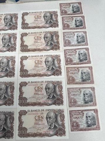 Spanje. - 23 Banknotes - Various Dates (Zonder minimumprijs)