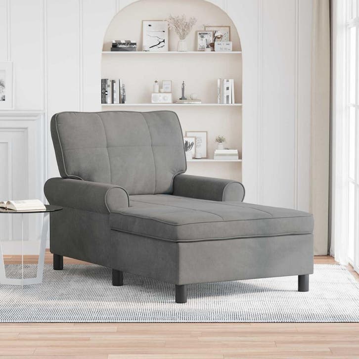vidaXL Chaise Lounge met kussen Donkergrijs 91 x 157 x 91 cm, Huis en Inrichting, Zetels | Zetels en Chaises Longues, Nieuw, Verzenden