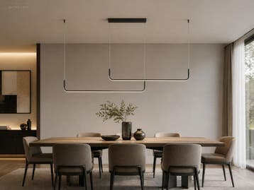 (5x) Alura Linear Hanglamp Zand Zwart 100cm&100cm..., Nieuw