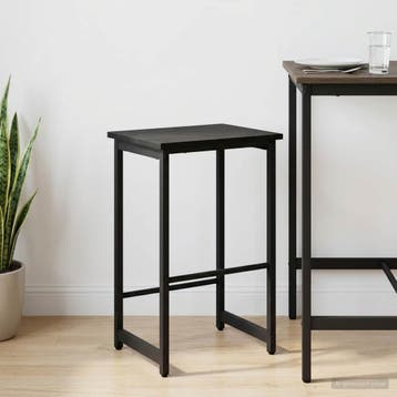 vidaXL Barkruk Zwart eiken 40 x 32 x 74 cm Bewerkt hout, Huis en Inrichting, Barkrukken, Verzenden, Nieuw