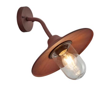 Trio BRENTA wandlamp | E27 Fitting | roestkleur met transpar, Verzenden