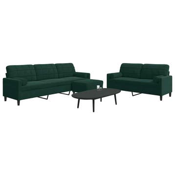 vidaXL 3-delige Loungeset met kussens en bolsters fluweel, Verzenden, Nieuw