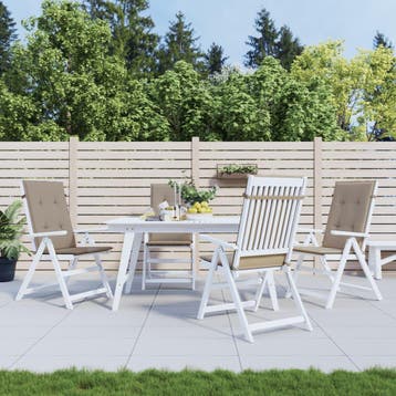 vidaXL Tuinstoelkussens 4 st hoge rug120x50x3 cm stof taupe, Verzenden, Nieuw
