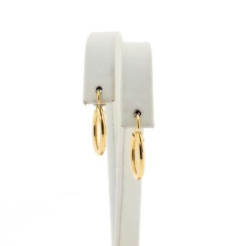 Gouden oorringen; Ø 14 mm (Oorbellen), Handtassen en Accessoires, Oorbellen, Ophalen of Verzenden, Gebruikt, Goud, Goud
