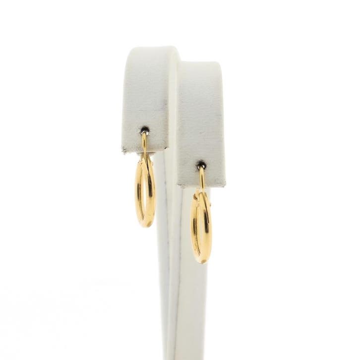 Gouden oorringen; Ø 14 mm (Oorbellen), Handtassen en Accessoires, Oorbellen, Goud, Gebruikt, Goud, Ophalen of Verzenden