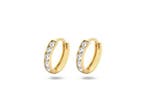 Marie Celeste - Klapoorringen - Zirkonia 9 mm - Goud, Kleding | Dames, Overige Dameskleding, Verzenden, Nieuw