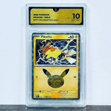 Pokémon Graded card - Pikachu 030 - 30th Anniversary –, Nieuw