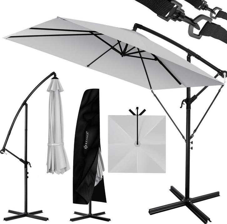 Zweefparasol - Tuinparasol - Parasol 250 cm - Met voet - Met, Tuin en Terras, Parasols, Nieuw, Verzenden