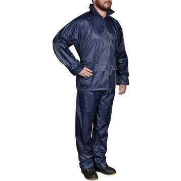 vidaXL Regenpak 2-delig + capuchon (heren / marineblauw /, Verzenden, Nieuw