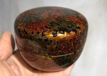 Japonais Tsugaru-Nuri Urushi Chazutsu boîte à thé, laque, Antiquités & Art
