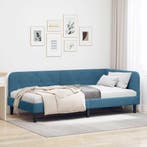 vidaXL Hoek Bed Frame Blauw 90 x 200 cm Fluweel, Verzenden