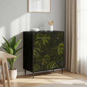 vidaXL Ladekast ELBURG Palmbladerenprint 66 x 36,5 x 76 cm, Verzenden