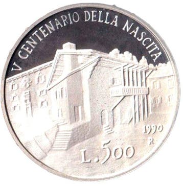 Italië. 500 Lire 1990 Tiziano  Proof with Box (Zonder, Postzegels en Munten