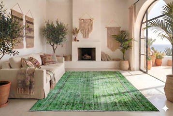 Groene vintage - Vloerkleed - 250 cm - 160 cm - met, Nieuw