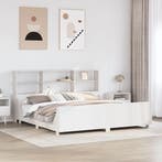 vidaXL Bed met boekenkast zonder matras massief hout wit, Huis en Inrichting, Verzenden, Nieuw