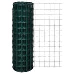 vidaXL Euro hek 25x1,2 m staal groen, Verzenden, Nieuw