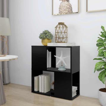 vidaXL Boekenkast 60x24x63 cm bewerkt hout zwart, Huis en Inrichting, Verzenden, Nieuw
