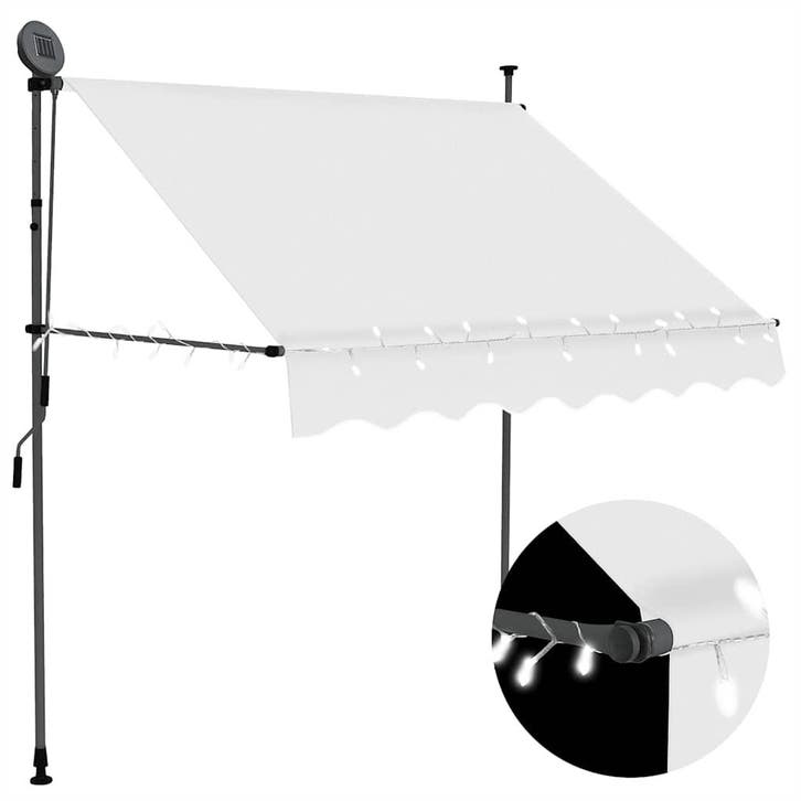 vidaXL Luifel handmatig uitschuifbaar met LED 200 cm, Tuin en Terras, Zonneschermen, Nieuw, Verzenden