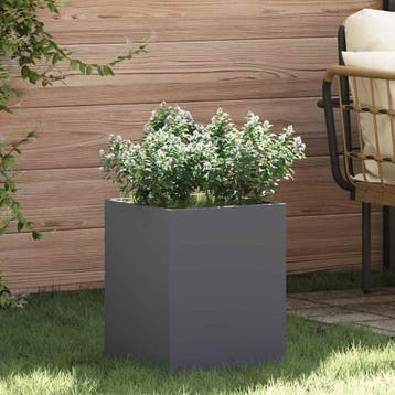 vidaXL Plantenbak Antraciet 32 x 32 x 40 cm Koudgewalst, Verzenden, Nieuw