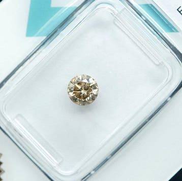 1 pcs Diamant (Natuurlijk gekleurd) - 0.52 ct - Rond - Fancy, Bijoux, Sacs & Beauté, Pierres précieuses