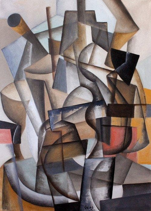 Vova Titov - Constructive, Antiek en Kunst, Kunst | Schilderijen | Modern