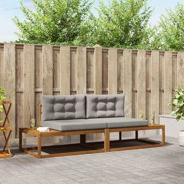 vidaXL Buiten bank set Massief Acacia Hout en Polyester, Verzenden, Nieuw