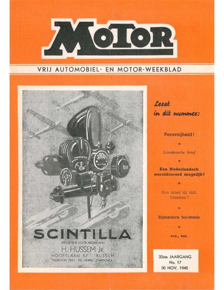1945 MOTOR MAGAZINE 17 NEDERLANDS, Boeken, Auto's | Folders en Tijdschriften