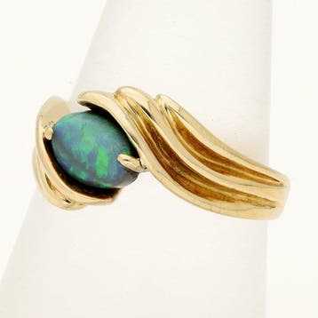 Ring - 18 karaat Geel goud - Opaal, Handtassen en Accessoires, Ringen, Nieuw