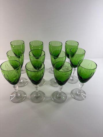 Service à boisson (12) - Cristal - 12 verres à vin vintage