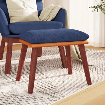 vidaXL Voetenbank 45x29,5x35 cm stof en kunstleer blauw, Huis en Inrichting, Zetels | Voetbanken en poefs, Verzenden, Nieuw
