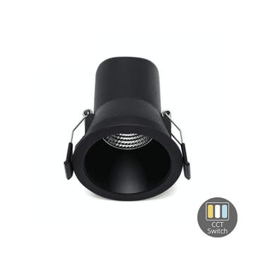 LED INBOUWSPOT MIRACLE 6W DIM ZWART CCT-SWITCH, Verzenden