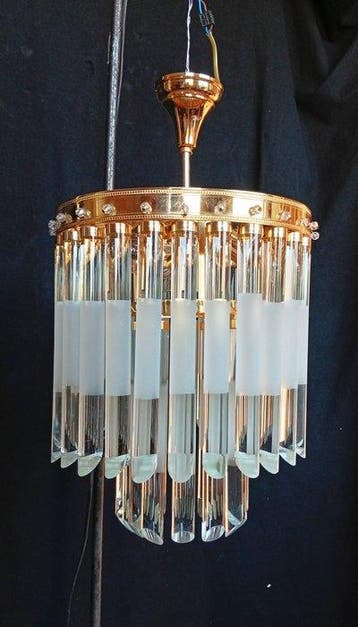 Plafondlamp - Messing, Kristal - Glanswaterval