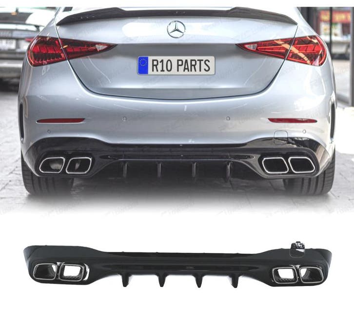 Diffuseur Pour Mercedes W206 Amg 21- Look C63 + Embouts, Autos : Pièces & Accessoires, Carrosserie & Tôlerie, Envoi