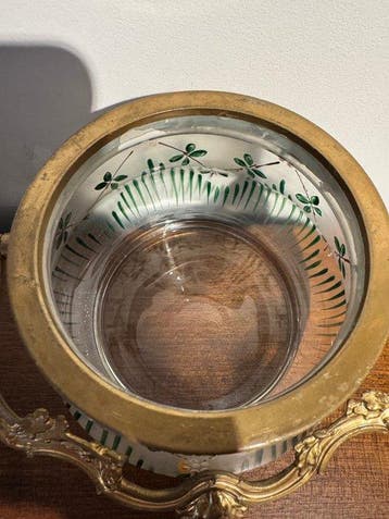 Koektrommel - Wit metaal - Art Nouveau decor bloemrijk